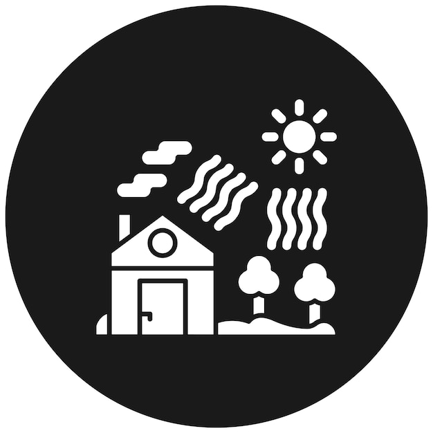 El icono del vector de onda de calor se puede usar para el conjunto de iconos de desastres naturales