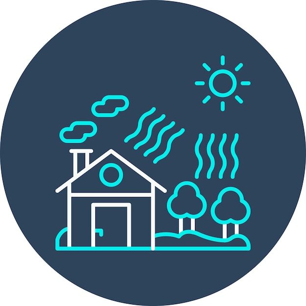 El icono del vector de onda de calor se puede usar para el conjunto de iconos de desastres naturales