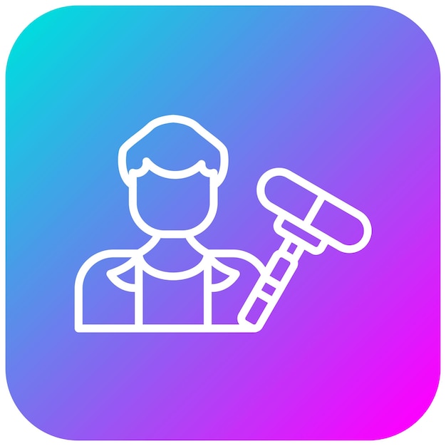 El icono del vector del operador Boom se puede utilizar para el conjunto de iconos de producción de video