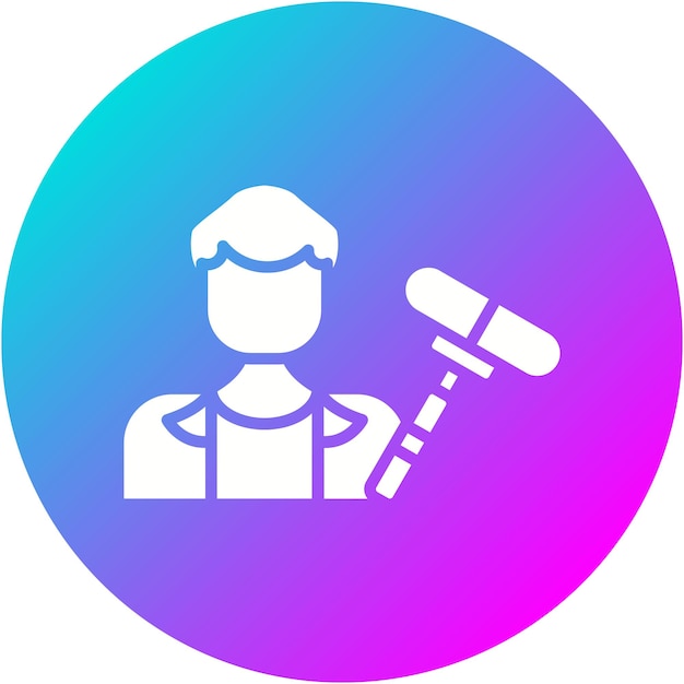 El icono del vector del operador Boom se puede utilizar para el conjunto de iconos de producción de video