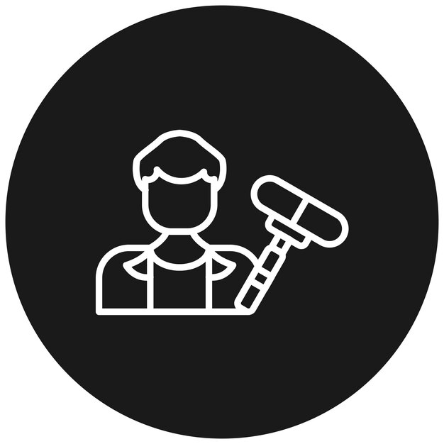 El icono del vector del operador Boom se puede utilizar para el conjunto de iconos de producción de video