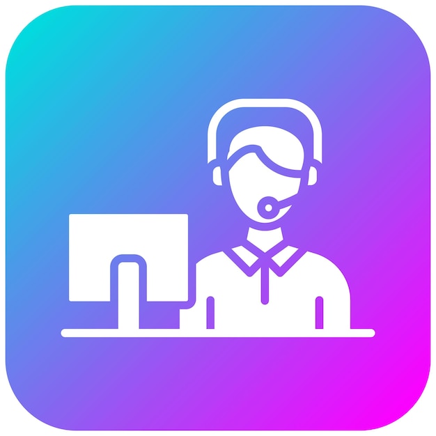 El icono del vector del operador del cliente se puede utilizar para el conjunto de iconos de compras y comercio electrónico