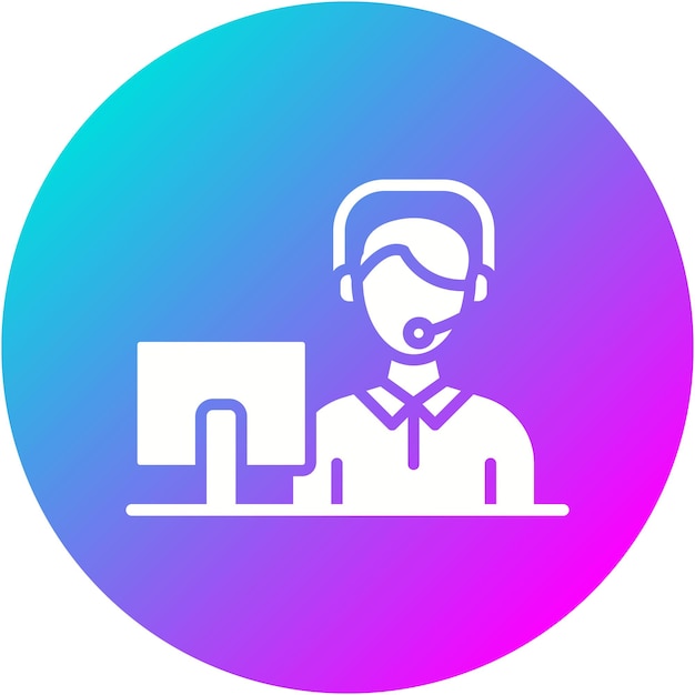 El icono del vector del operador del cliente se puede utilizar para el conjunto de iconos de compras y comercio electrónico