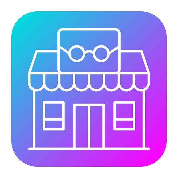 El icono del vector óptico de la tienda se puede utilizar para el conjunto de iconos de tiendas y tiendas