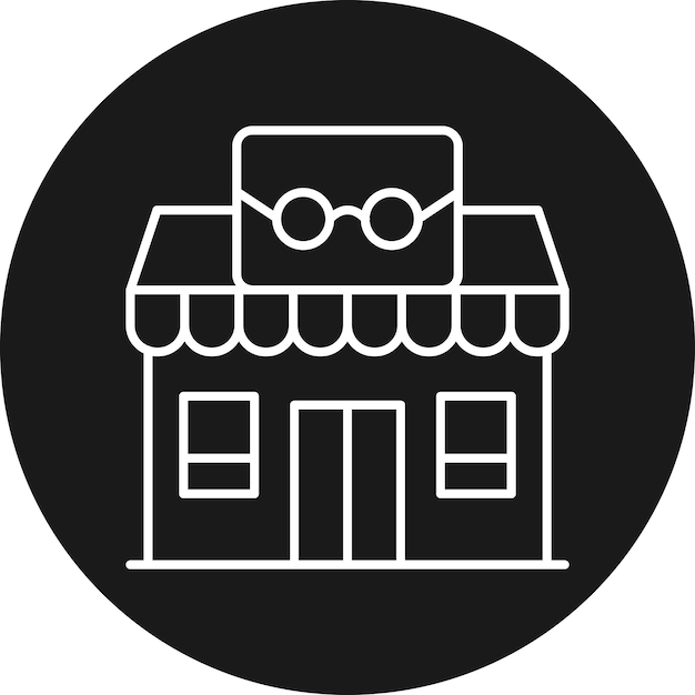 El icono del vector óptico de la tienda se puede utilizar para el conjunto de iconos de tiendas y tiendas