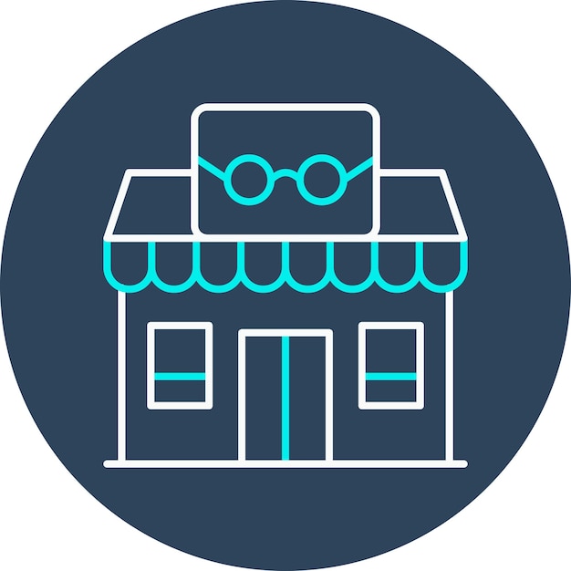 El icono del vector óptico de la tienda se puede utilizar para el conjunto de iconos de tiendas y tiendas