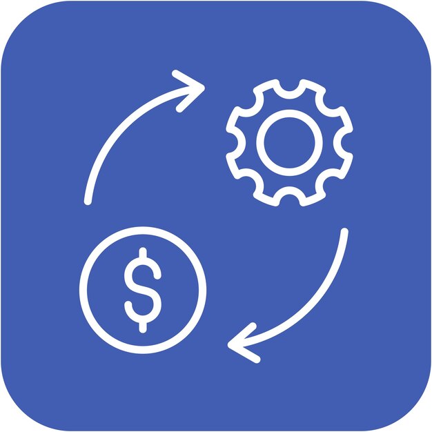 El icono del vector de optimización de costos se puede utilizar para el conjunto de iconos de producción en masa