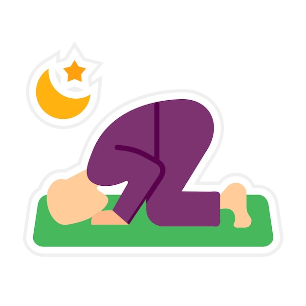 El icono del vector de oración se puede usar para el conjunto de iconos de Ramadán