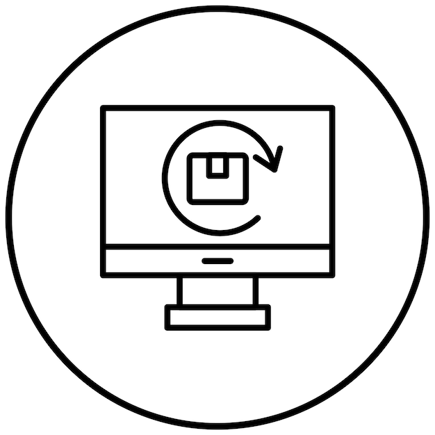 El icono del vector ordenado devuelto se puede utilizar para el conjunto de iconos de venta al por menor digital