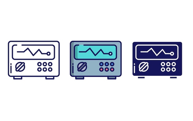 Icono de vector de osciloscopio