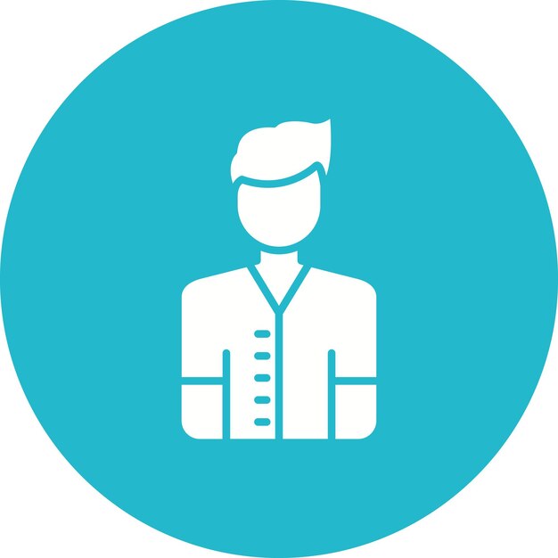 El icono del vector del paciente masculino se puede utilizar para el conjunto de iconos de control de salud