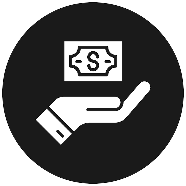 El icono del vector de pago en efectivo se puede utilizar para el conjunto de iconos de compras y comercio electrónico