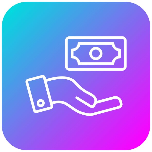 El icono del vector de pago en efectivo se puede utilizar para el conjunto de iconos de entrega de alimentos