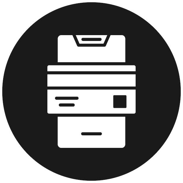 El icono del vector de pago móvil se puede utilizar para el conjunto de iconos de compras y comercio electrónico