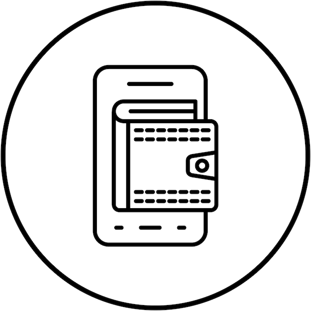 El icono del vector de pago móvil se puede utilizar para el conjunto de iconos del restaurante