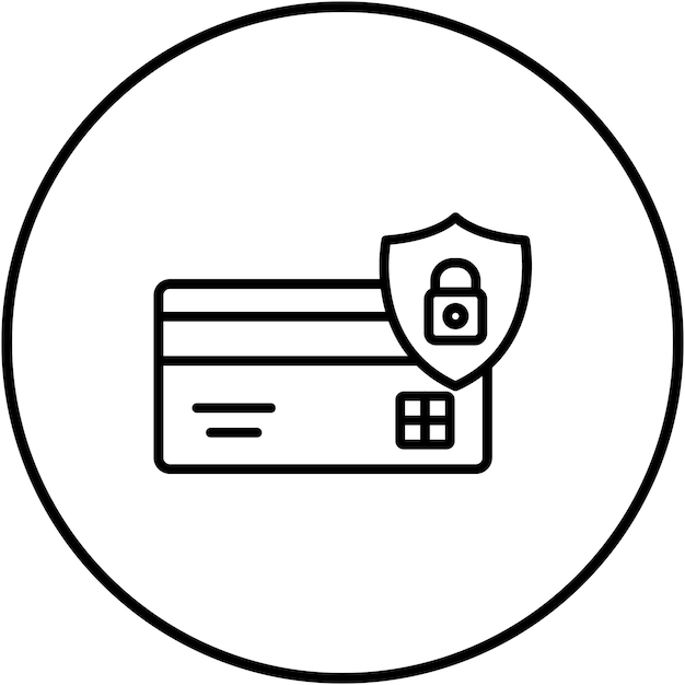 El icono del vector de pago seguro se puede utilizar para el conjunto de iconos de compras y comercio electrónico