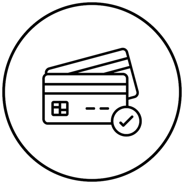 El icono del vector de pago de la tarjeta de débito se puede utilizar para el conjunto de iconos de comercio minorista digital