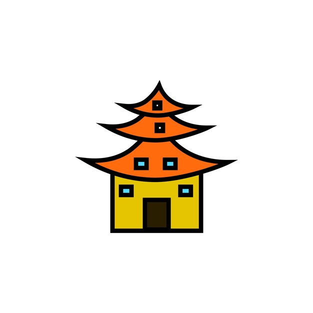 Vector icono de vector de pagoda