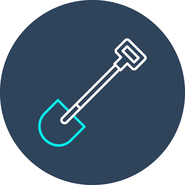 El icono del vector de la pala se puede usar para el conjunto de iconos de la aldea