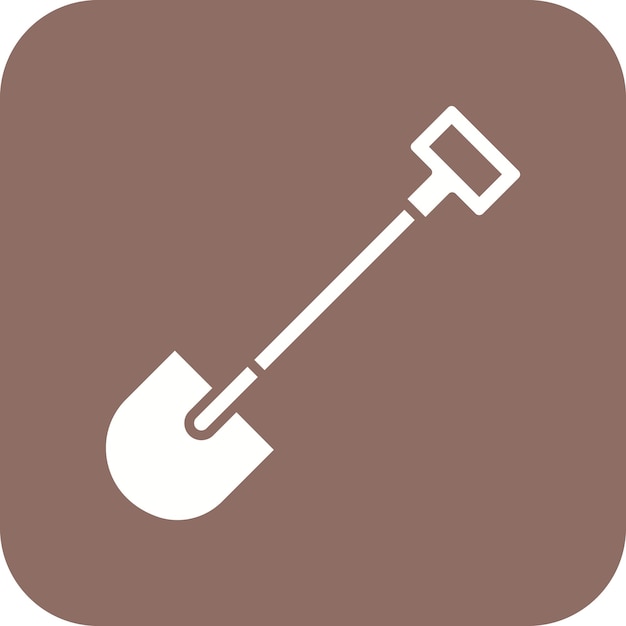 El icono del vector de la pala se puede usar para el conjunto de iconos de la aldea