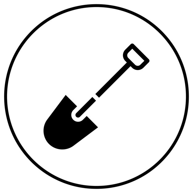 El icono del vector de la pala se puede utilizar para el conjunto de iconos de la agricultura