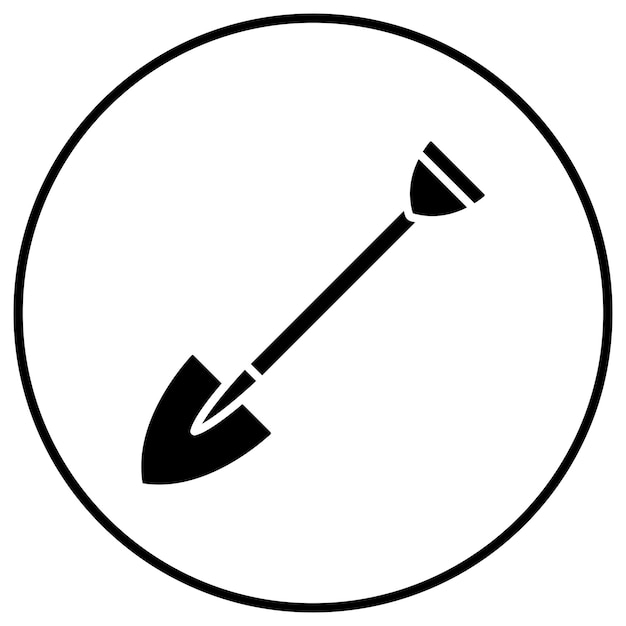 El icono del vector de la pala se puede utilizar para el conjunto de iconos de herramientas de construcción