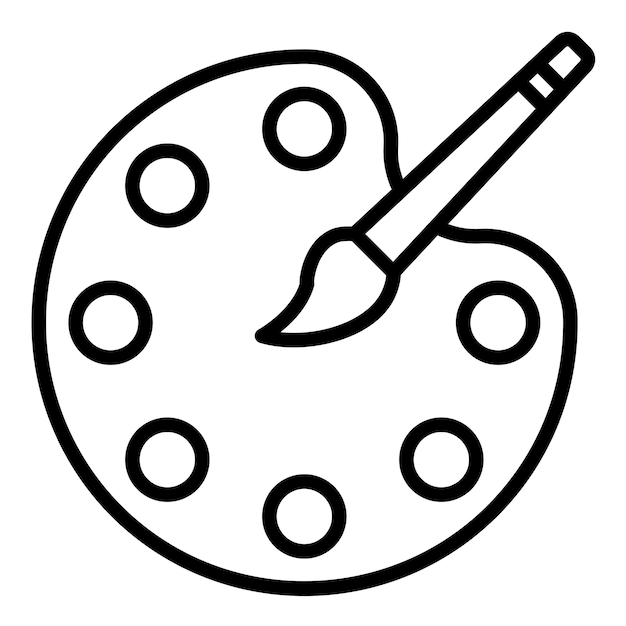 El icono del vector de paleta se puede utilizar para imprimir un conjunto de iconos