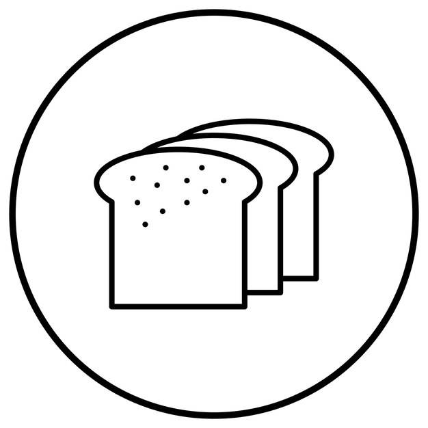 El icono del vector del pan se puede usar para el conjunto de iconos de la mañana y el desayuno