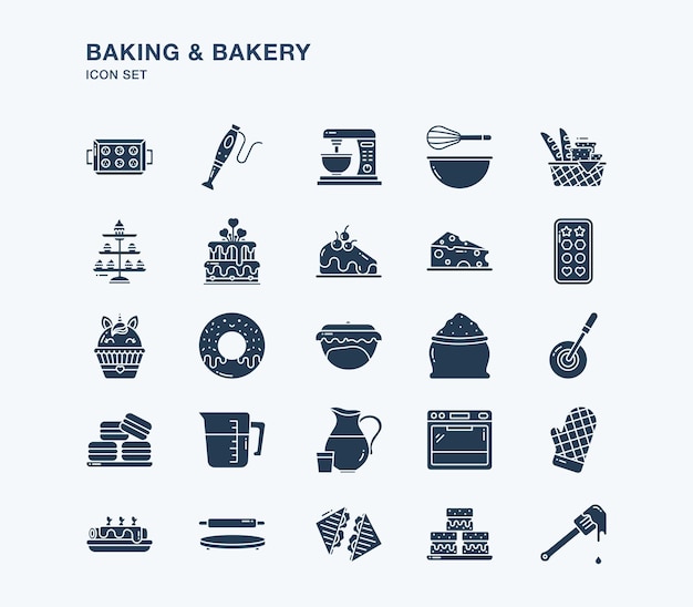Icono de vector de panadería y panadería