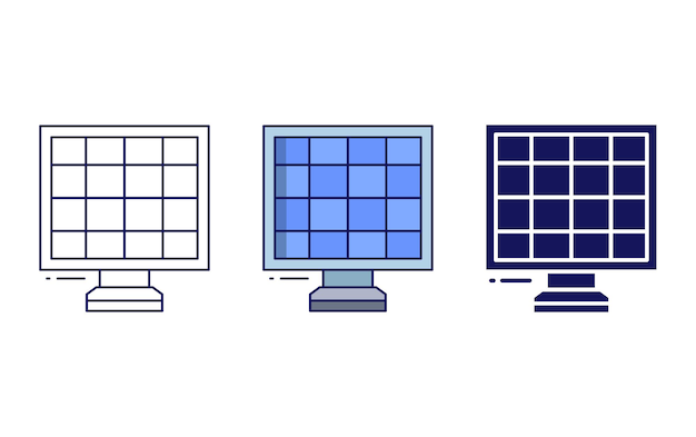 Icono de vector de panel solar