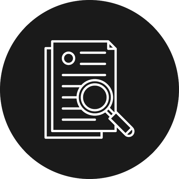 El icono del vector de papel de investigación se puede utilizar para el conjunto de iconos de investigación y ciencia