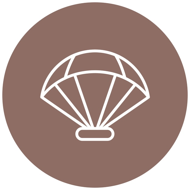 El icono del vector del paracaídas se puede usar para el conjunto de iconos de disparo