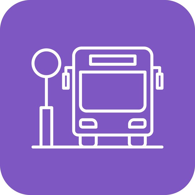 El icono del vector de parada de autobús se puede utilizar para el conjunto de iconos de Smart City
