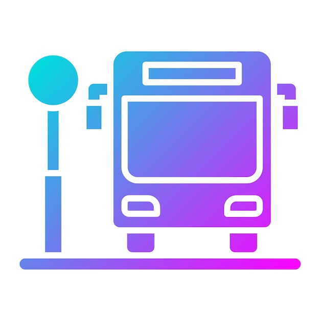 El icono del vector de parada de autobús se puede utilizar para el conjunto de iconos de Smart City