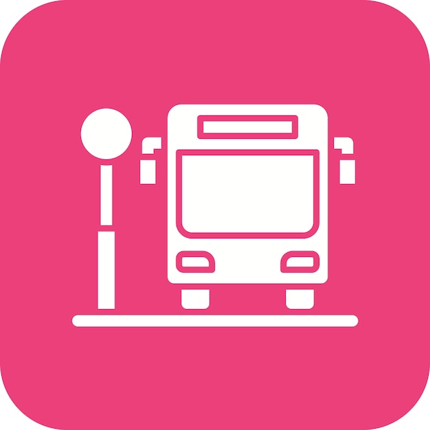El icono del vector de parada de autobús se puede utilizar para el conjunto de iconos de Smart City