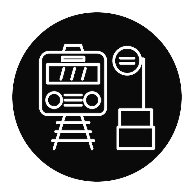 El icono del vector de parada del tren se puede utilizar para el conjunto de iconos del ferrocarril