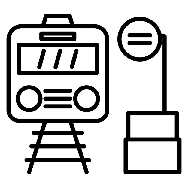 El icono del vector de parada del tren se puede utilizar para el conjunto de iconos del ferrocarril