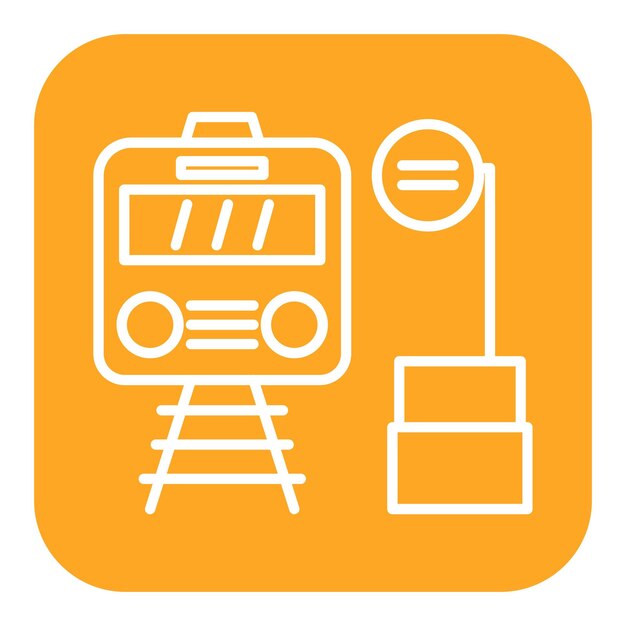 El icono del vector de parada del tren se puede utilizar para el conjunto de iconos del ferrocarril