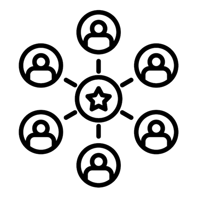 El icono del vector de participación de los empleados se puede utilizar para el conjunto de iconos de caridad