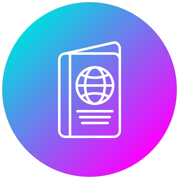 El icono del vector del pasaporte se puede usar para el conjunto de iconos de la Aventura