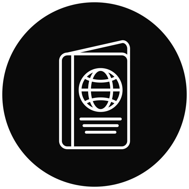 El icono del vector del pasaporte se puede usar para el conjunto de iconos de la Aventura