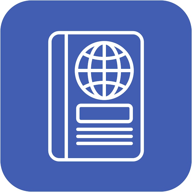El icono del vector de pasaporte se puede usar para el conjunto de iconos de Beach Resort