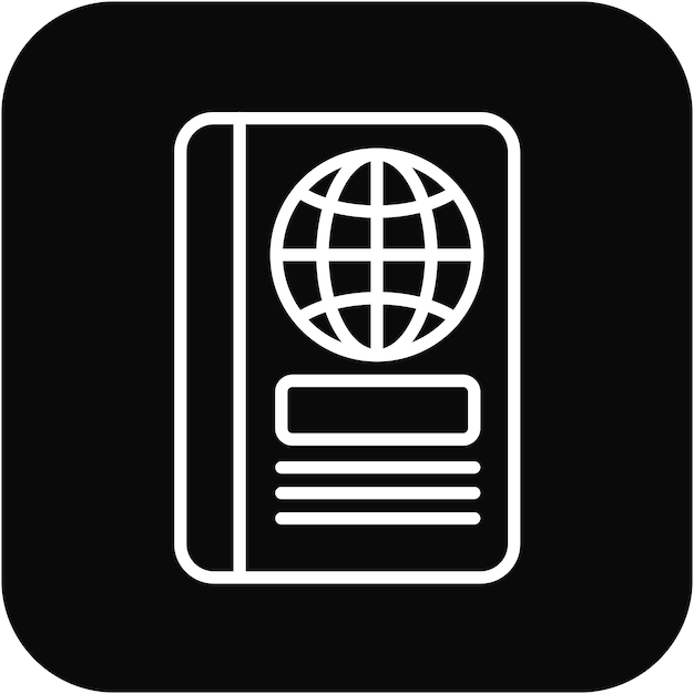 El icono del vector de pasaporte se puede usar para el conjunto de iconos de Beach Resort