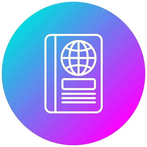 El icono del vector de pasaporte se puede usar para el conjunto de iconos de Beach Resort