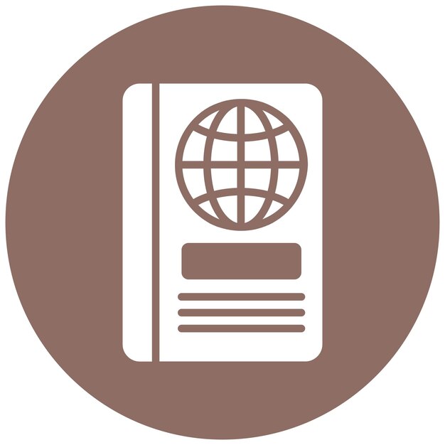 El icono del vector de pasaporte se puede usar para el conjunto de iconos de Beach Resort