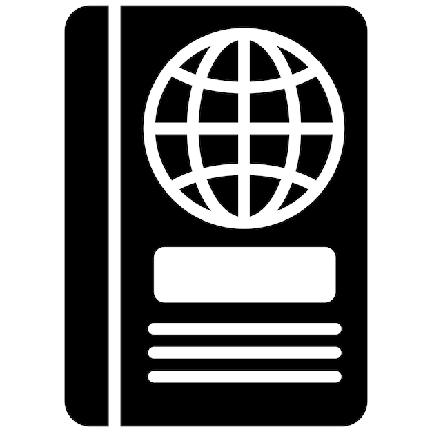 El icono del vector de pasaporte se puede usar para el conjunto de iconos de Beach Resort
