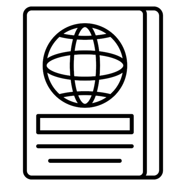 El icono del vector del pasaporte se puede utilizar para el conjunto de iconos de la agencia de viajes