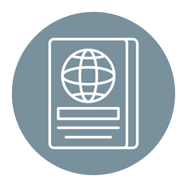 El icono del vector del pasaporte se puede utilizar para el conjunto de iconos de la agencia de viajes