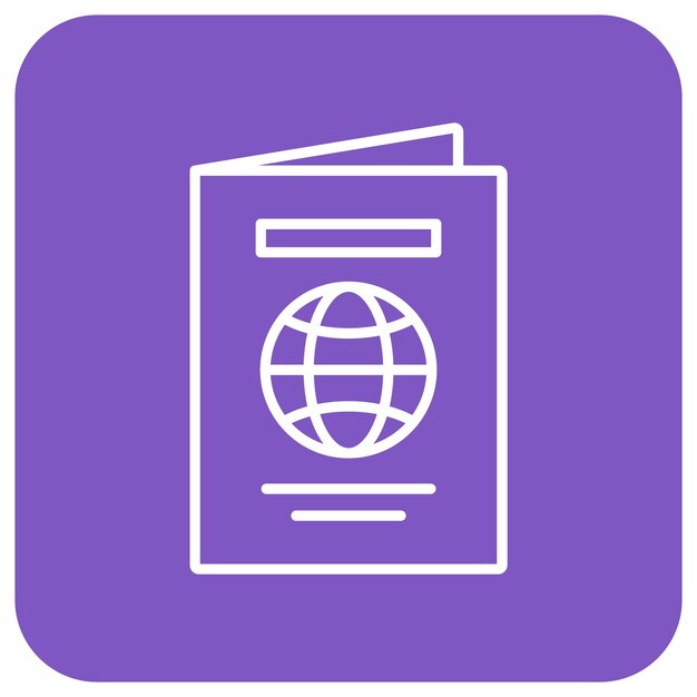 El icono del vector de pasaporte se puede utilizar para el conjunto de iconos de inmigración