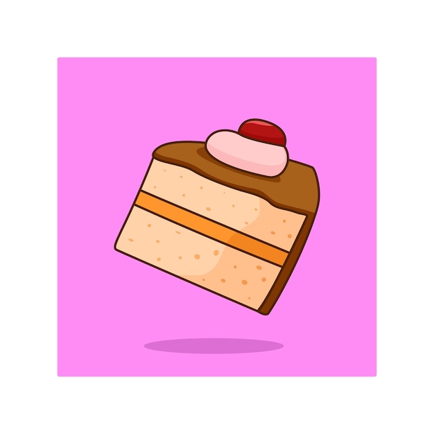 Icono de vector de pastel de pastelería de comida dulce